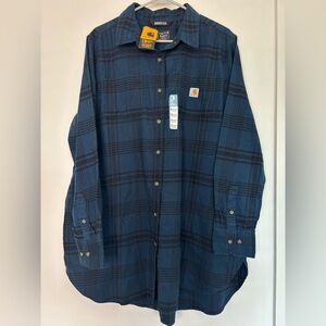CARHARTT NWT WOMENS NAVY FLANNEL SZ 2X